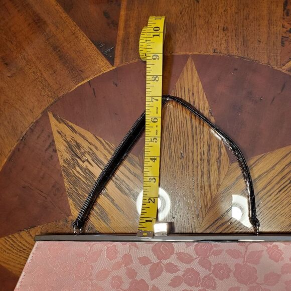 Original Glenda Gies Pink Rose Handbag Purse with Square Latch - Picture 14 of 15